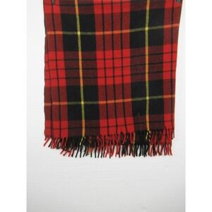 Vintage 50s Wool O' The West Red Plaid Camp Throw Blanket 51X53
